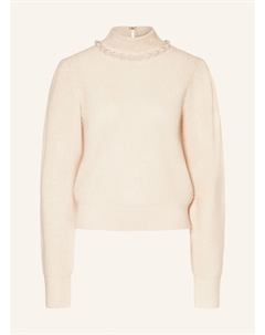 Свитер с декоративными бусинами, экрю Sandro