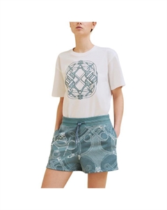 Футболка женская Hermes, белый / бирюзовый Hermès