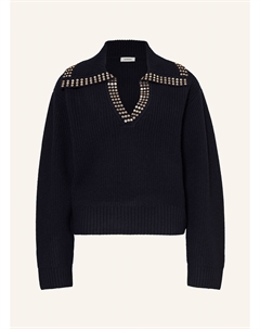 Свитер с драгоценными камнями, синий Sandro