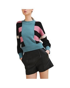 Свитер женский Hermes, бирюзовый / розовый / черный Hermès