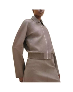 Куртка кожаная женская Hermes, серый Hermès