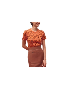 Футболка женская Hermes с принтом, оранжевый Hermès