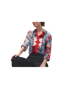 Рубашка женская Hermes, белый / черный / красный Hermès