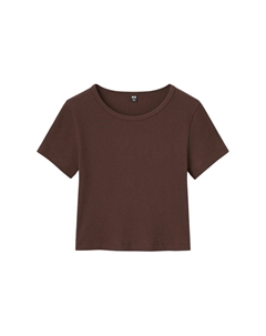 Женский укороченный топ, коричневый Uniqlo