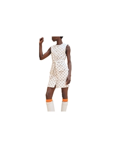 Платье женское Hermes без рукавов, белый / коричневый Hermès