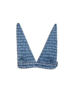 Бюстгальтер женский джинсовый, синий Miu miu