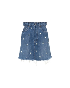 Юбка женская джинсовая с элементами, синий Miu miu