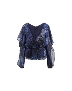 Шифоновая рубашка женская темно-синяя Guess