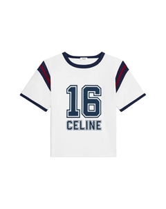 Футболка женская, белый / синий / черный Celine