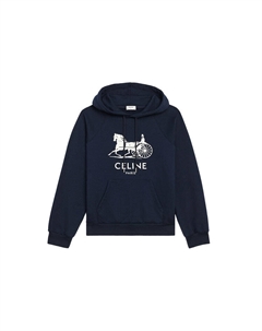 Свитшот женский с рисунком, темно-синий Celine