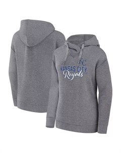 Женский пуловер с капюшоном больших размеров «Heather Grey Kansas City Royals» Unbranded