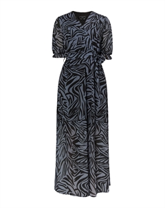 Платье Maxi Mit Zebra Print, серо-черный Faina