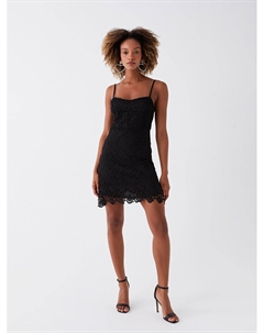 Женское платье с кружевным ремешком и вырезом в форме сердца Xside