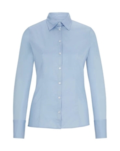 Деловая блузка the fitted shirt приталенного кроя, синий Hugo