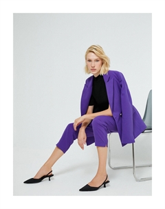 Укороченные брюки с карманами, фиолетовый Koton