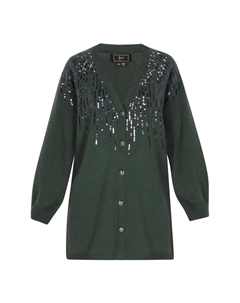 Вязаный кардиган, темно-зеленый Faina