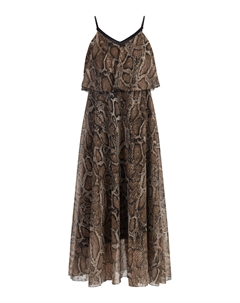 Платье Maxi Mit Schlangenprint, бежевый Faina