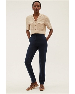 Прямые брюки с завышенной талией, синий Marks & spencer