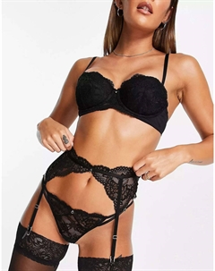 Черный кружевной пояс для чулок Ann summers