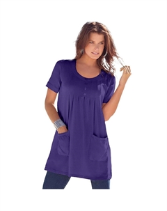 Женская туника мягкого трикотажа с двумя карманами больших размеров Roaman, цвет Midnight Violet Roaman's