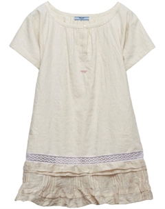 Льняное платье с вышитым логотипом, серый Prada