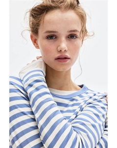 Рубашка из джерси в рубчик, синий H&m