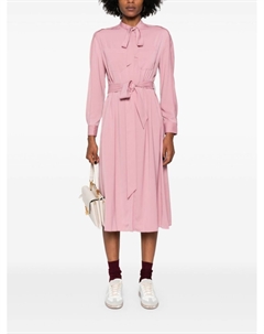 Платье-рубашка миди с поясом, розовый Maison kitsuné