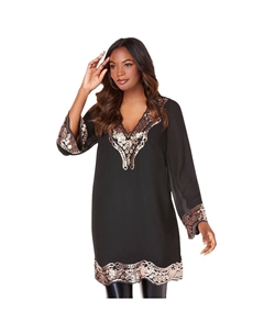 Женская туника больших размеров с пайетками, цвет Gold Embellishment Roaman's