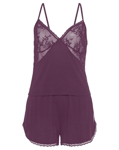 Короткий пижамный комплект, фиолетовый Bruno banani