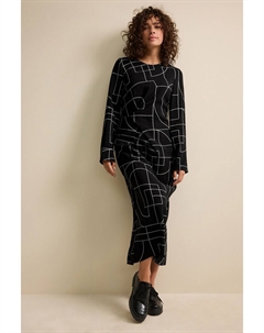 Платье миди с длинными рукавами и завышенной талией, черный Next