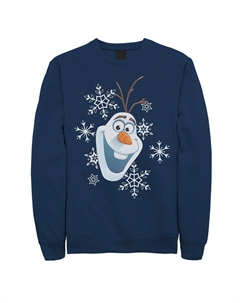 Детский флисовый свитер Disney's Frozen Olaf Snow Portrait с круглым вырезом, темно-синий Licensed character