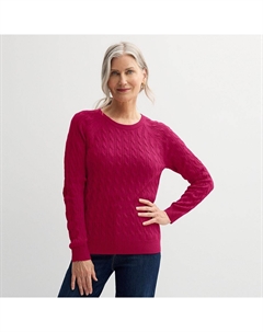 Женский свитер The Extra Soft с круглым вырезом и косами, цвет Sedona Rose Croft & barrow