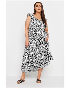 Платье макси с оборками, черный Yours curve