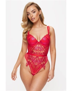Кружевное боди кармен, красный Ann summers