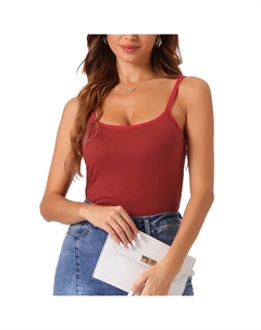 Женские пижамные майки со встроенным бюстгальтером и регулируемым бретельком на тонких бретельках, цвет Claret Cheibear