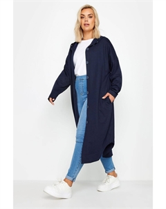 Куртка с капюшоном на пуговицах, синий Yours curve