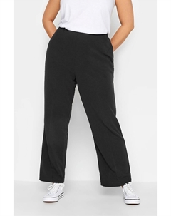 Брюки Bootcut с отделкой понте в рубчик, черный Yours curve