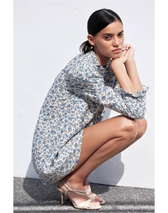 Платье из джерси с воланом, синий H&m