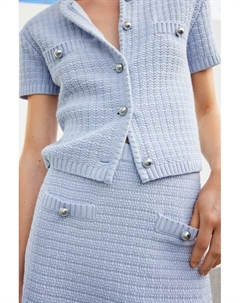 Юбка из структурированного трикотажа, голубой H&m