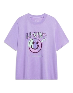 Футболка с графическим принтом летнего дня, фиолетовый Li-ning