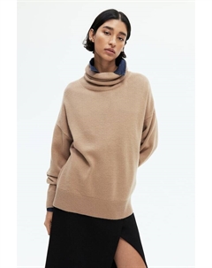 Свитер с высоким воротником из смесового кашемира, бежевый H&m