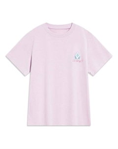 Футболка с маленьким графическим принтом, розовый Li-ning
