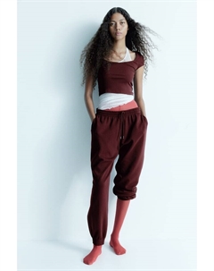 Спортивные брюки с завышенной талией, красный H&m