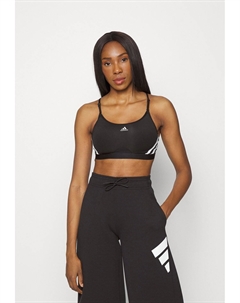 Спортивный бюстгальтер с легкой поддержкой, черно-белый Adidas