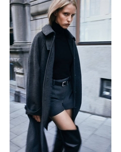 Пальто макси оверсайз, серый H&m