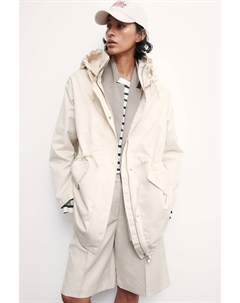 Объемная парка с капюшоном, бежевый H&m