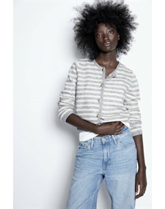 Кардиган, облегающий фигуру, серый H&m