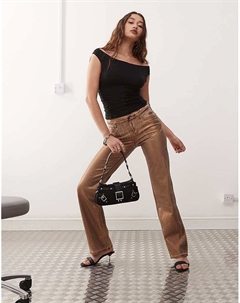 Бронзовые брюки с металлизированным покрытием Fern Weekday