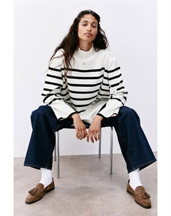 Свитер с водолазкой, белый H&m