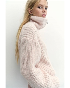 Кардиган в рубчик на молнии, розовый H&m